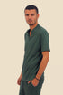 T-Shirt in cotton with round neckline with front opening